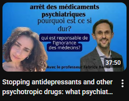 MedicatingNorm1's tweet image. VIDEO: "Stopping antidepressants and other psychotropic drugs: what psychiatry doesn't say (with Professor Fabrice Berna)"

LINK TO WATCH: youtube.com/watch?v=xGxfVE…

#psychiatry #antidepressants #SSRIs