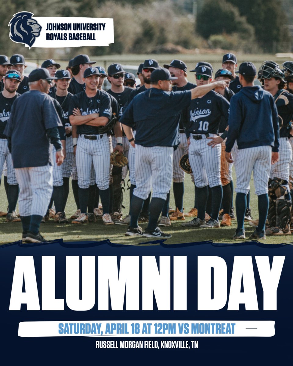 JURoyals_BB's tweet photo. ALUMNI🚨🚨

Don't forget this Saturday, April 18th, we will be hosting our baseball Alumni Day! Come out and support our team and our seniors and connect with other Johnson Baseball alumni!

Let us know you're coming! https://t.co/zSMGpG65FE

#ForTheU | #RaiseTheRoar https://t.co/auCNgllfmP