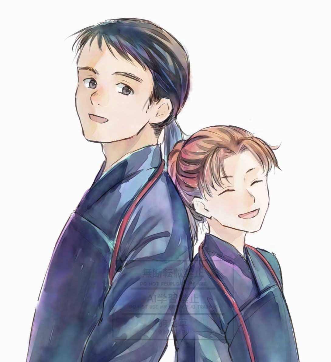 inuosou's tweet photo. 雪哉と茂さんらくがき https://t.co/9JQH9ct8o2