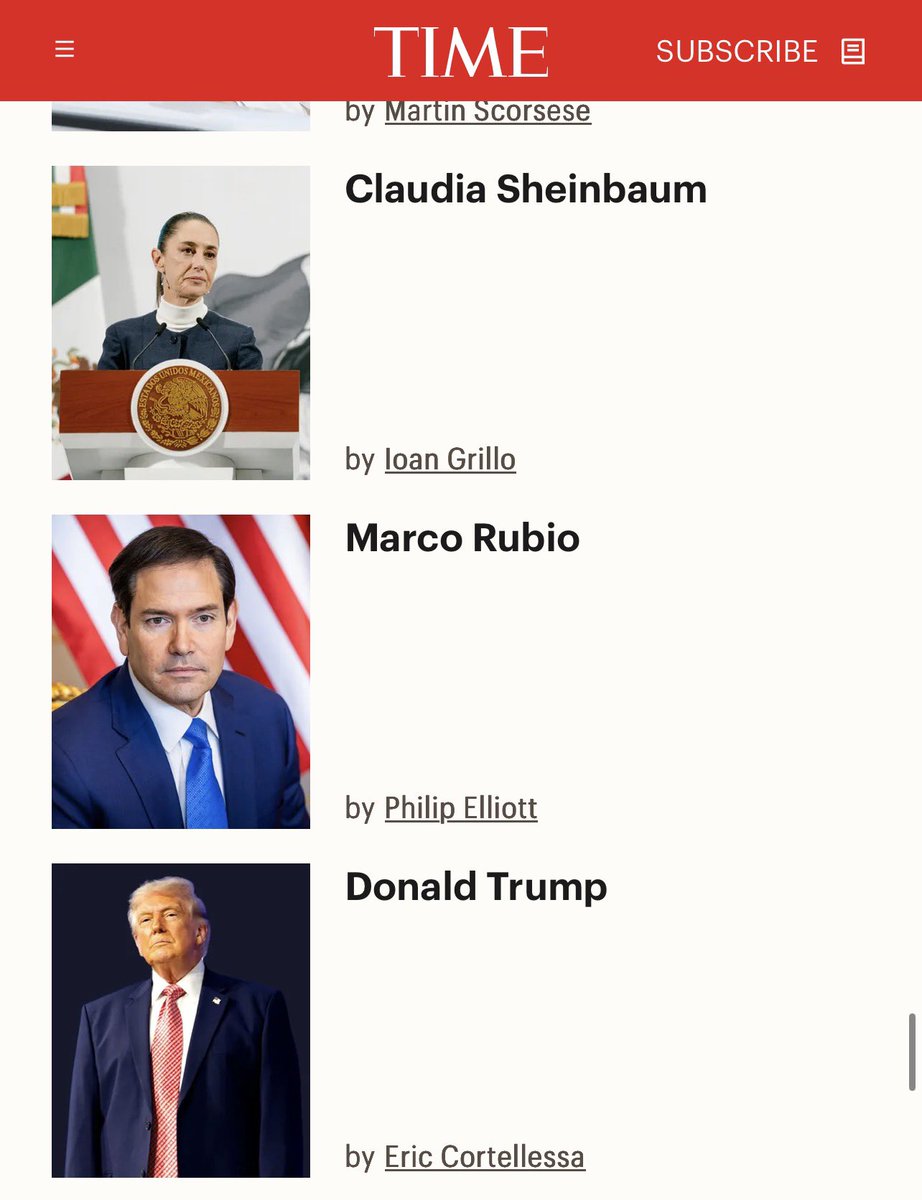 HuriaSamira's tweet photo. .@TIME 2026 #100list includes Trump,Netanyahu, Rubio &amp; Xi Jinping. These are Notorious people who continue to commit war crimes &amp; violate international law. 

I have never believed in such lists &amp; if they are genuine &amp; include people who truly deserve it &amp; 2026 list confirms it. https://t.co/2z5WwNjYYi