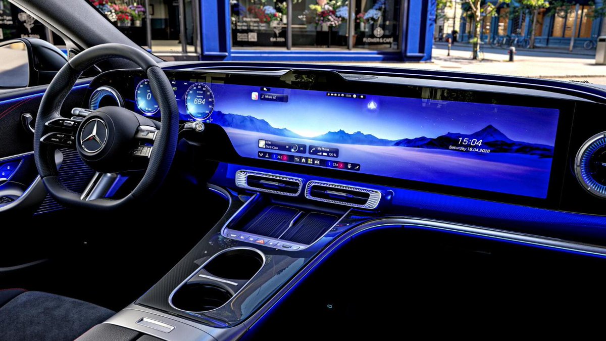 Carscoop's tweet image. Mercedes Heard ‘Too Many Screens’ And Built A New C-Class That’s One Giant Screen #car #auto #cars carscoops.com/2026/04/merced…