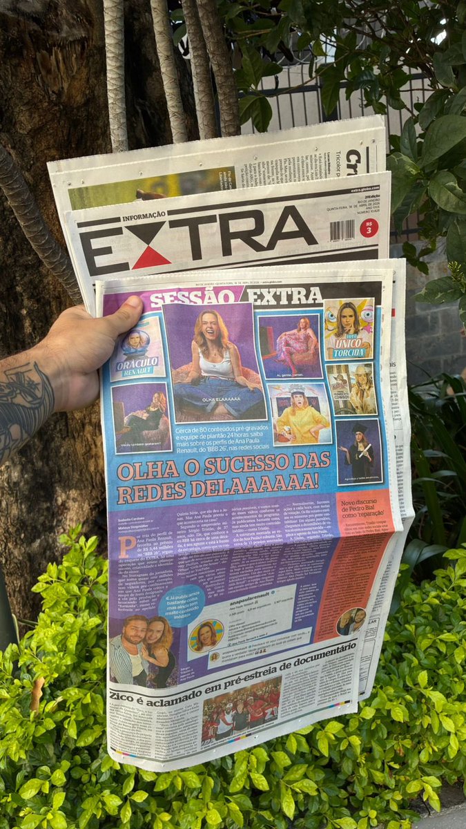guilhermcucharo's tweet photo. GENTE!!!!! MINHAS ARTES ESTÃO SIMPLESMENTE NA CAPA DO JORNAL EXTRA!!! QUE FELICIDADE!!! 💞💐🌷💘🥲 #teamrenault https://t.co/tVq5sCbmA0