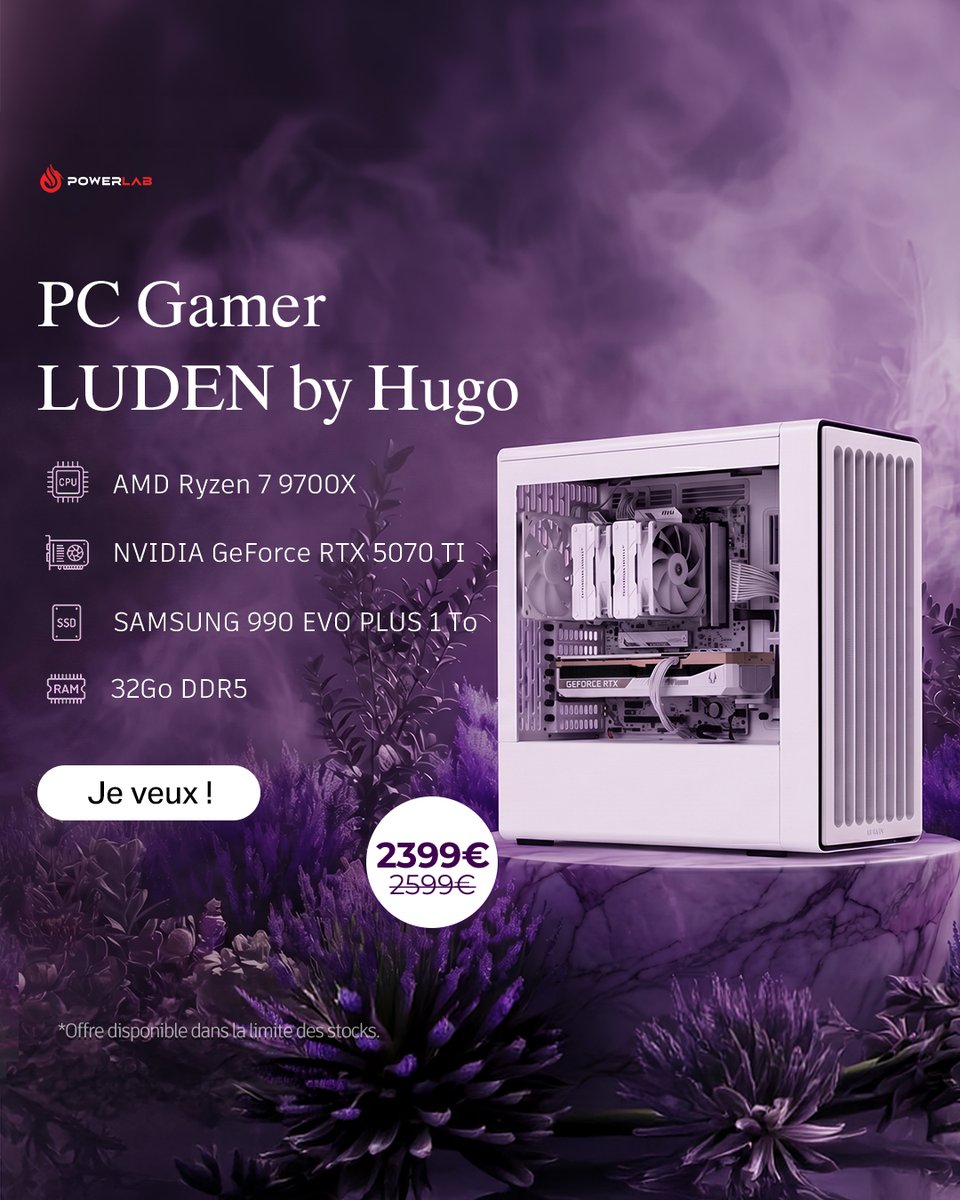 PowerLabFr's tweet photo. Eh voilà le PC Gamer LUDEN by Hugo !
Incroyable non ?? 😍

Retrouvez le PC juste ici : https://t.co/dliPeeIog3

#pcgamer #powerlab #gaming https://t.co/j2Q4TU7lDj