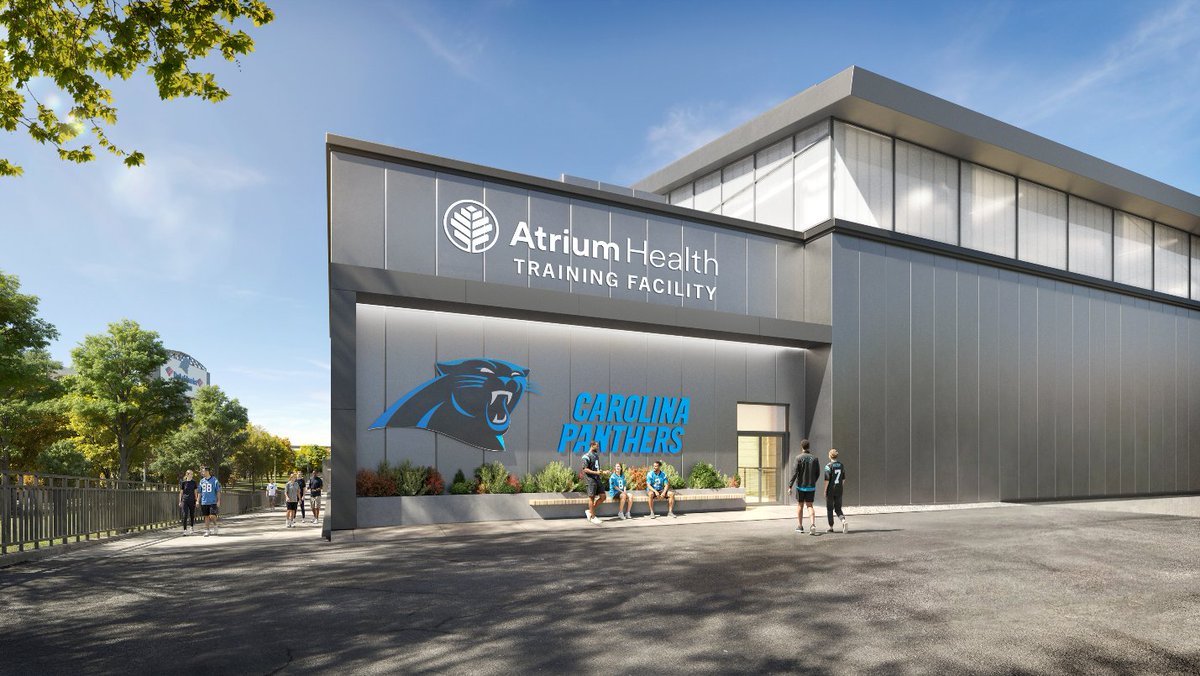 mike_e_kaye's tweet image. The #Panthers have announced they are partnering with Atrium Health for their new practice facility outside of Bank of America Stadium.

It'll be called Atrium Health Training Facility.

A release has the rendering for the future facility:

(Reminder: #Panthers won't host fans at