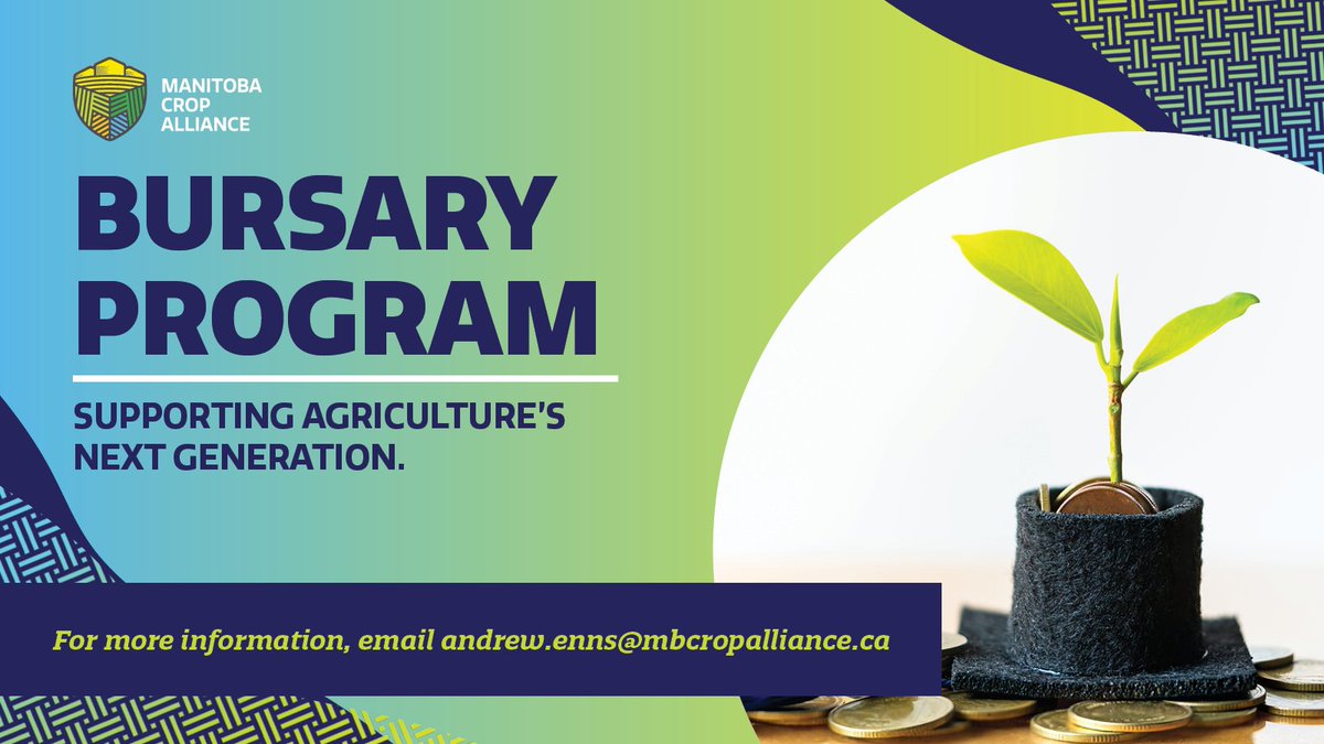 mb_cropalliance's tweet image. We offer $1,000 bursaries to high school students planning to attend a college or university in a field that will benefit agriculture.

The application deadline for students graduating in the 2025-26 school year is May 1!

Learn more: ow.ly/e2kR50YFicE

#cdnag #MbAg