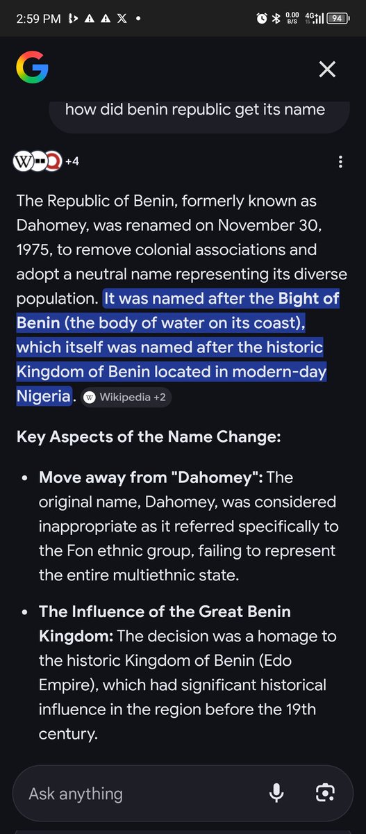 Benin republic got its name from Bight of Benin which was so named cos the body of water was controlled by Benin empire then. Simple history shouldn't be hard for you Yorubas, except ur ego is topnotch.