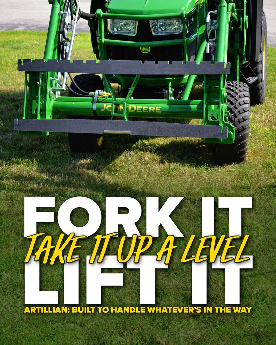 ArtillianLLC's tweet image. Are you ready to #fork stuff up?

Shop our #pallet #forks:
🔗 artillian.com/shop
✉ sales@artillian.com
📞 (508) 459-4394

#Tractor #Kubota #JohnDeere #Artillian
