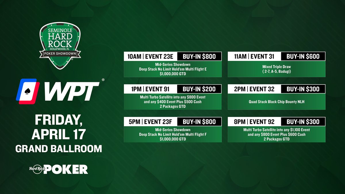 Seminole Hard Rock Poker Open tweet media