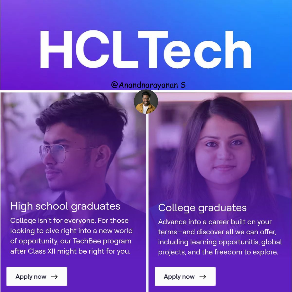 🚀 @hcltech is hiring for Freshers. ⏳ 0 Yrs Experience 📍 Pan India ...