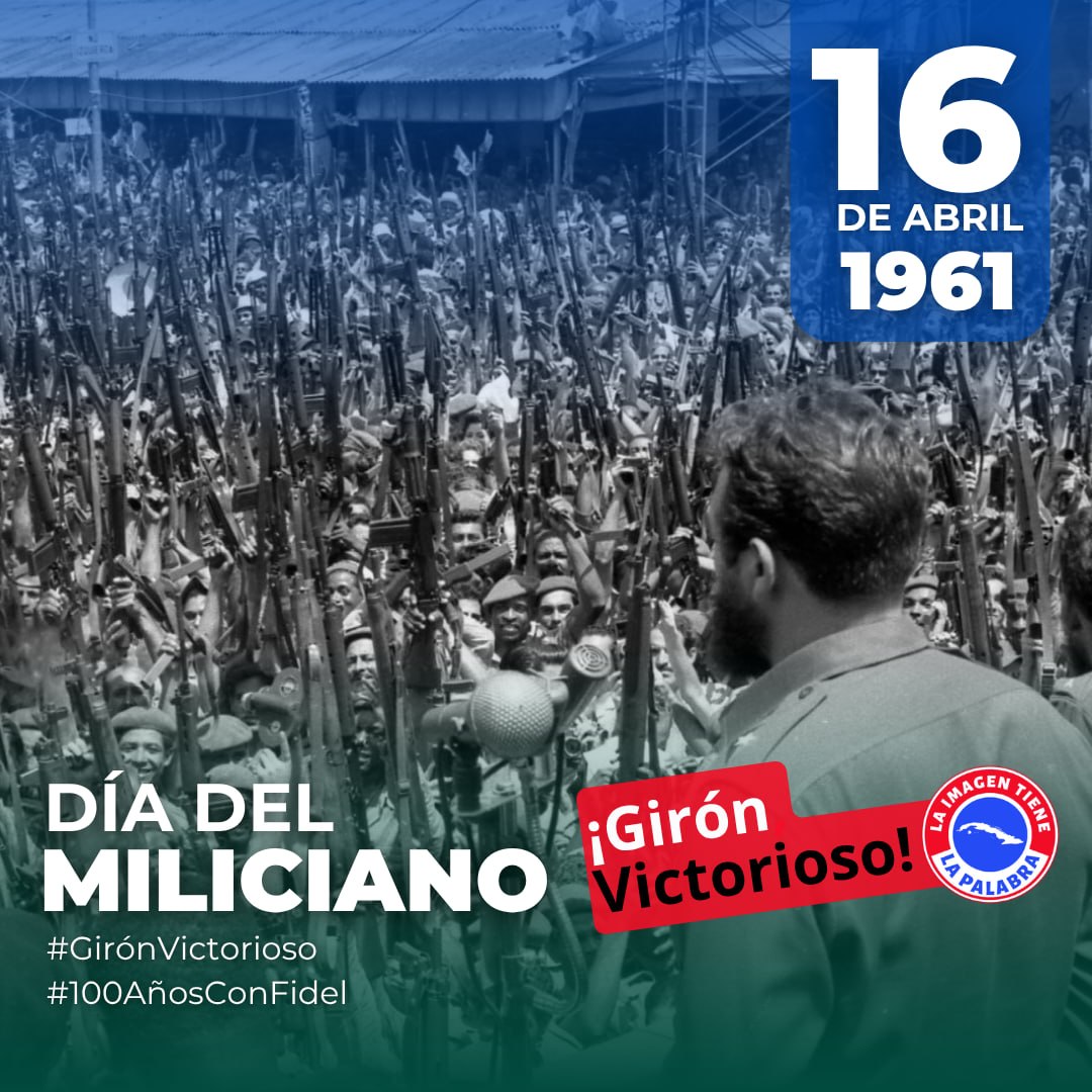 Hoy, recordamos con orgullo y gratitud a aquellos valientes milicianos que, con su entrega y sacrificio, defendieron nuestra soberanía y los principios que forjan nuestra identidad. Su legado vive en cada rincón de nuestra patria, 
#ProvinciaGranma  
#AbrilDeVictorias
#GirónEsHoy