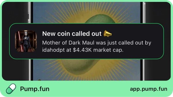 DemereEvan's tweet photo. Just called out Mother of Dark Maul at $4.43K mcap. Follow me on https://t.co/1CXeCO91yN app to get instant alerts: https://t.co/XJUd5LeGQQ https://t.co/ugeunmsXEK