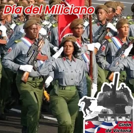 #CubaViveEnSuHistoria, por eso honramos hoy a los hombres y mujeres que en 1961, que con coraje y lealtad a la patria, se convirtieron en guardianes de nuestra soberanía en la defensa de la Revolución. #16DeAbril como el Día del Miliciano #AbrilDeVictorias
