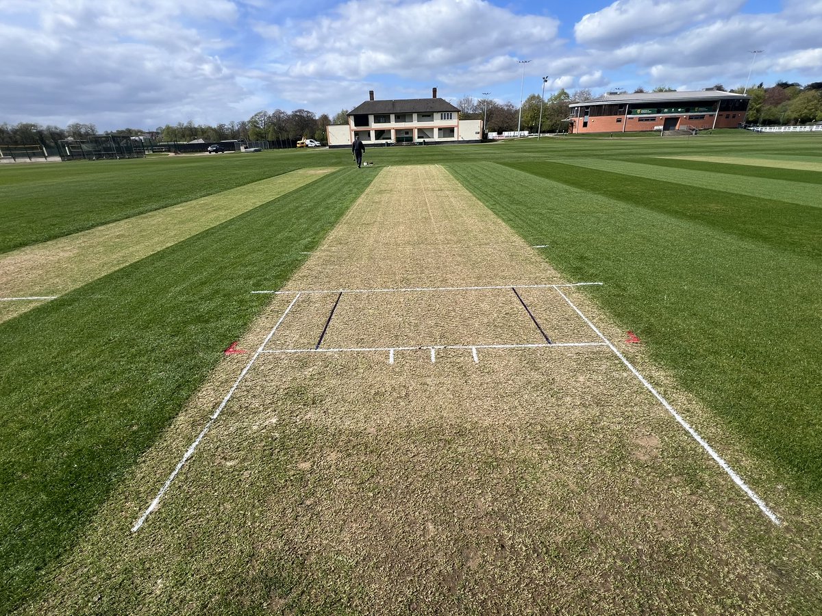 MartynGoodfello's tweet photo. First wicket marked in for the 2026 season at the UoN Highfields Sports Ground. https://t.co/tFsQRRPRVW