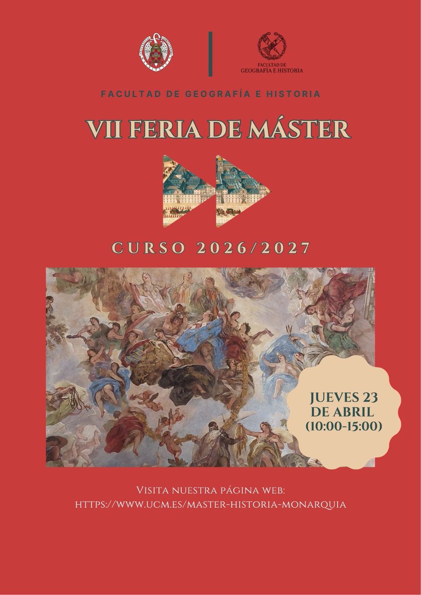 monarqhispanUCM's tweet image. 📣✨Anunciamos fecha para la VII Feria de Másteres de @unicomplutense

📆Nos vemos el jueves que viene (23 de abril) en el hall de @geohisucm de 10:00 AM a 15:00 PM.

#remasterízate #ucm #universidadpublica