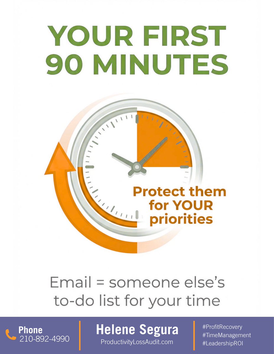 LivingOrderSA's tweet image. 200 emails before coffee isn't a badge of honor. It's a symptom.

Email is someone else's to-do list for YOUR time.

Fix: batch it, set check times, protect your first 90 minutes.

When did you last check your email? 👇

#ProductivityTips #TimeManagement #LeadershipROI