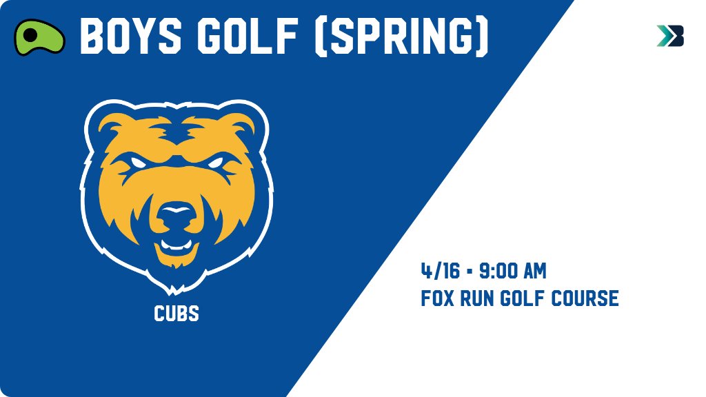 AHHSCUBS's tweet photo. Boys Golf (Spring) (Varsity) Meet Day! - Check out the event preview for the Alcester-Hudson Cubs. It starts at 9:00 AM and is at Fox Run Golf Course. https://t.co/bHsGyqNY2d https://t.co/oWBrrJ2CI5