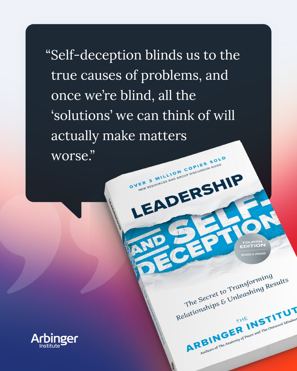 Arbinger's tweet photo. It’s easy to think the problem is “out there.”

But often, the deeper issue is how we’re seeing. When we can’t see our own role, we reinforce the problem.

Better leadership starts when we pause, look again, and see others as people who matter. https://t.co/fwhPftZMYW