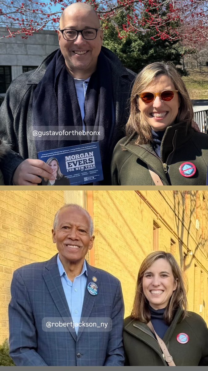 morganevers4ny's tweet photo. Honored to be endorsed by my mentors and our progressive champions in the Senate @NYSenatorRivera and @RJackson_NYC 🙏 https://t.co/Fnmueagi6g