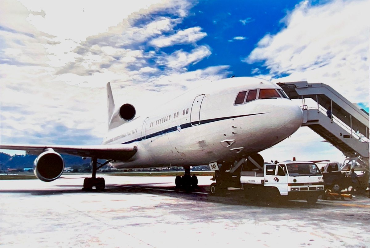 rhys_parker's tweet photo. Throwback Thursday you say? Here’s m’TriStar parked up at Penang in 2005 having delivered a dozen or so LandCruisers for tsunami relief duties #throwbackthursday #l1011 #threeholer https://t.co/iQcXVdGwBG