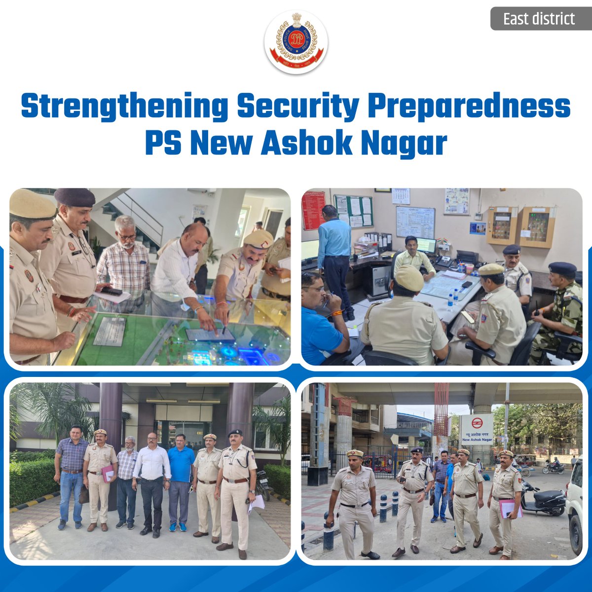 DCPEastDelhi's tweet photo. To enhance security of critical infrastructure, a detailed security audit of New Ashok Nagar Metro Station and a Water Treatment Plant was conducted by ACP Kalyanpuri, SHO New Ashok Nagar along with staff of PS New Ashok Nagar.

Key aspects such as CCTV coverage, access control, and vulnerability points were thoroughly assessed.

Necessary directions were issued to strengthen safety measures and ensure preparedness.

#DPUpdates #DelhiPolice #EastDistrict #PublicSafety
#DPCares #HelloDelhiPolice #HelloPoliceStation

@CPDelhi
@DelhiPolice
@Ravindra_IPS
@JointCP_ER