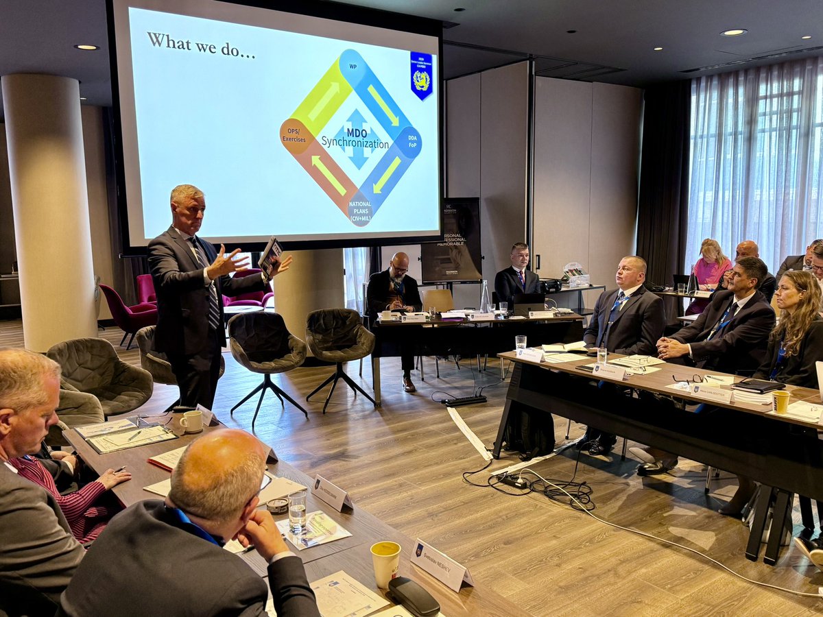 FINCENTFI's tweet photo. 1/2  First NATO-certified iteration of the Senior Leader Seminar on Comprehensive Approach &amp; Multi-Domain Operations took place in Brussels this week. Bringing military &amp; civilian leaders together to turn concepts into operational reality. #NATO #MDO #SLS https://t.co/0s9oVxL9pV