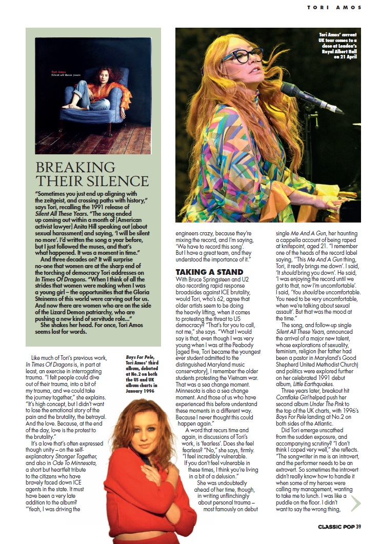 _IsThisReallyIt's tweet photo. @Undented #toriamos 5 page interview &amp; album review in the May 2026 "Classic Pop" music magazine (UK), buy now or see pictures below! #InTimesOfDragons (2 of 3) https://t.co/8dHrh9VAWp