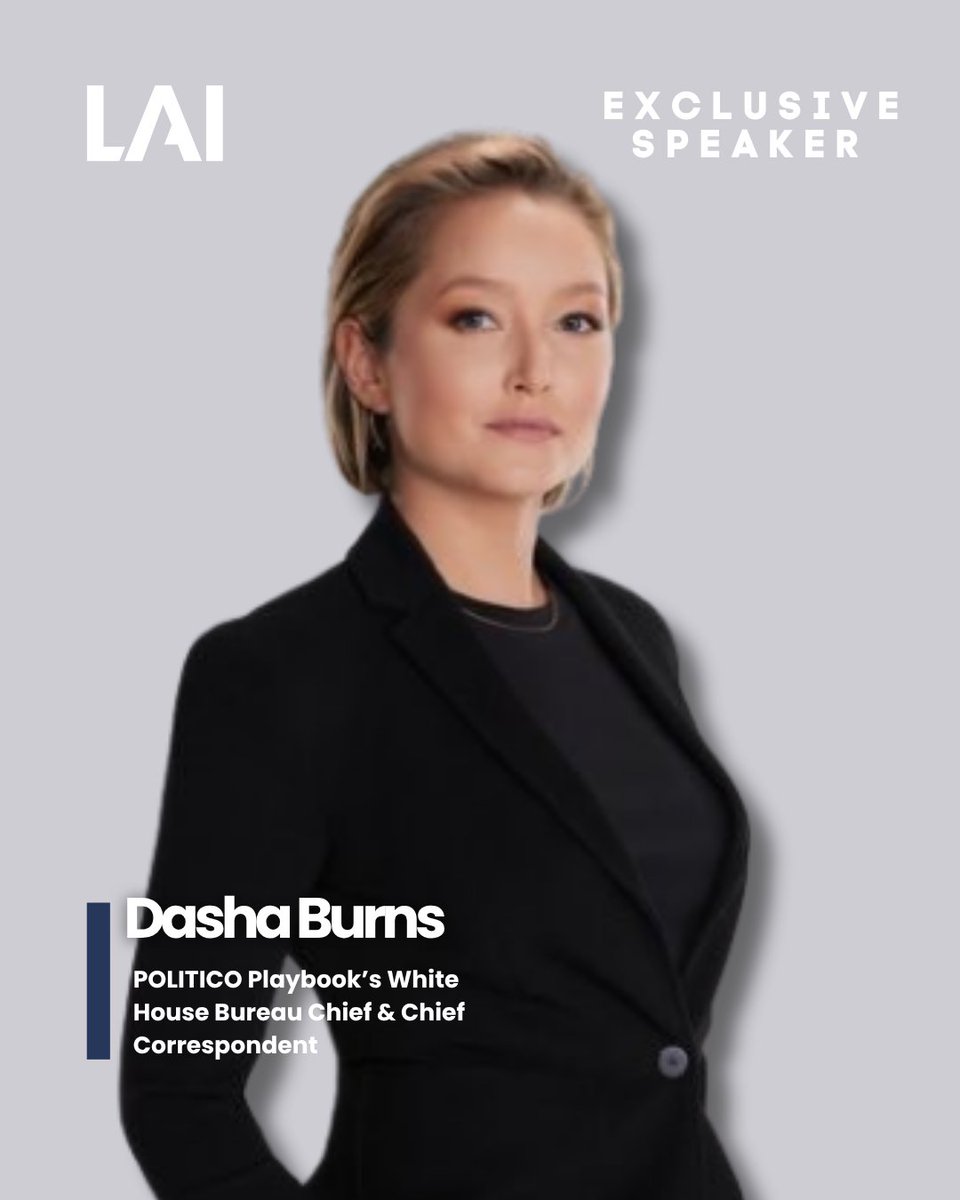 LAIspeakers's tweet photo. Leading Authorities, Inc. is proud to welcome @DashaBurns to our distinguished speaker roster 🎤 

A trusted political journalist and on-the-ground storyteller, Dasha brings clarity to today’s most complex national conversations, offering audiences a front-row view into the forces shaping our political landscape. 

For events seeking timely insight, sharp analysis, and engaging perspective, Dasha delivers. Discover Dasha Burns here: https://t.co/ieFCrWCans
