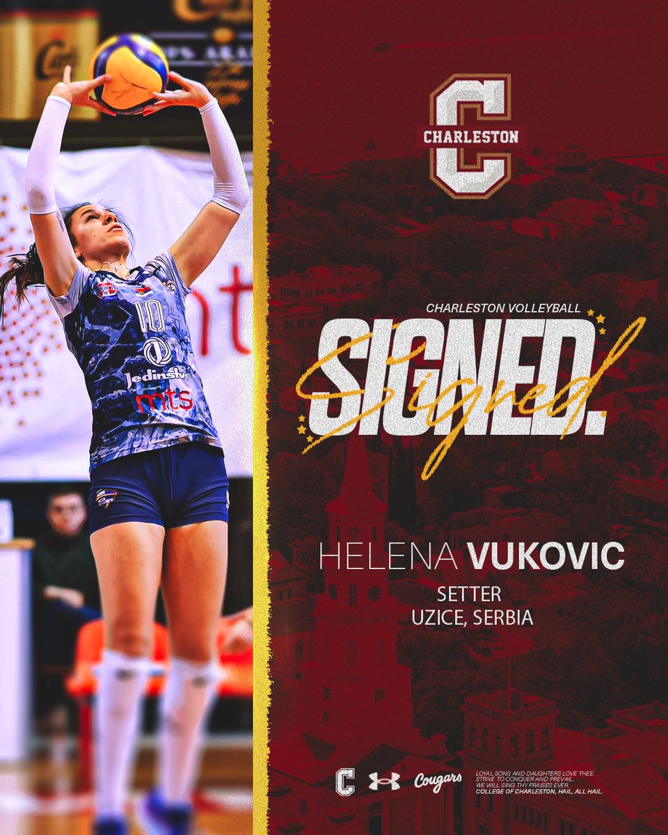 CofCVolleyball's tweet photo. 𝐒𝐈𝐆𝐍𝐄𝐃  

Welcome to #TheCollege, Helena! 🌴

Details: https://t.co/ghI7f7UDmS https://t.co/TLrudgJMFy