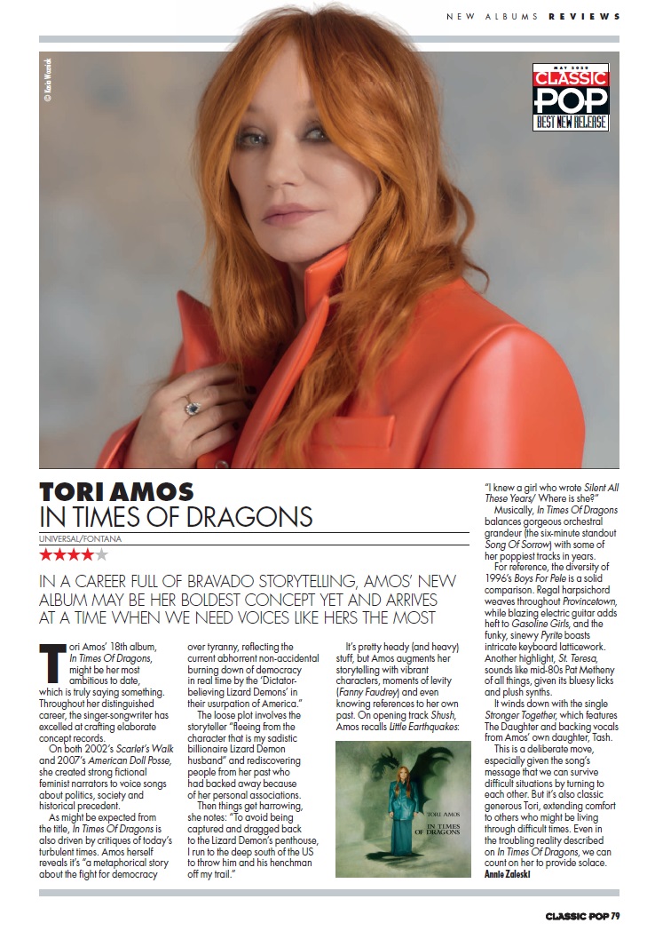 _IsThisReallyIt's tweet photo. @Undented #toriamos 5 page interview &amp; album review in the May 2026 "Classic Pop" music magazine (UK), buy now or see pictures below! #InTimesOfDragons (3 of 3) https://t.co/IHB7TehXtZ