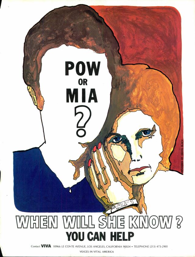 POWMIAFamilies1's tweet image. #tbt from the archives: "When Will She Know?"  This poster, c.1970, was from VIVA - the student group behind the iconic POW/MIA bracelets.  Thousands of families were waiting for answers then, and many still are today.

#POWMIA #VIVABracelet #NeverForgotten #ThrowbackThursday
