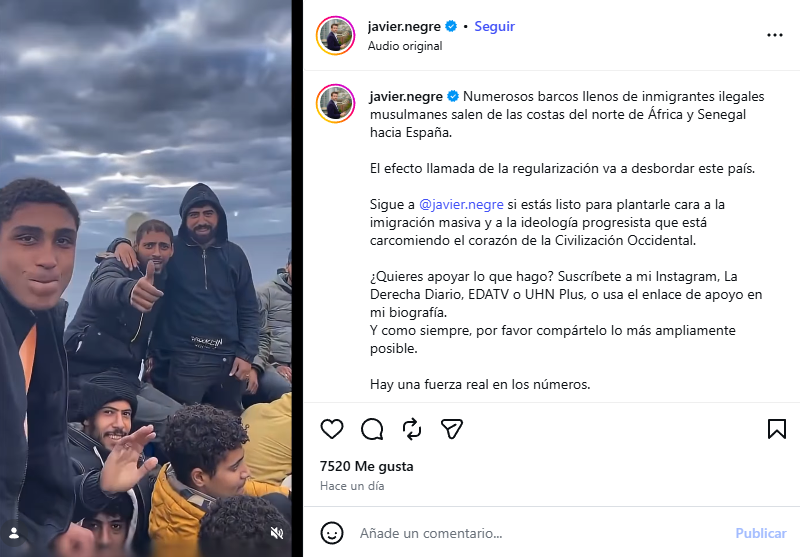 remerikos's tweet photo. JAVIER NEGRE afirma que este vídeo corresponde a un barco rumbo a España por "el efecto llamada"

Sandy Morris, periodista del digital egipcio Luz de El Cairo escribe un artículo el 11 de febrero situando el hecho en 2022

Se graban por el miedo a no ser identificados si mueren https://t.co/U23CJNrxee