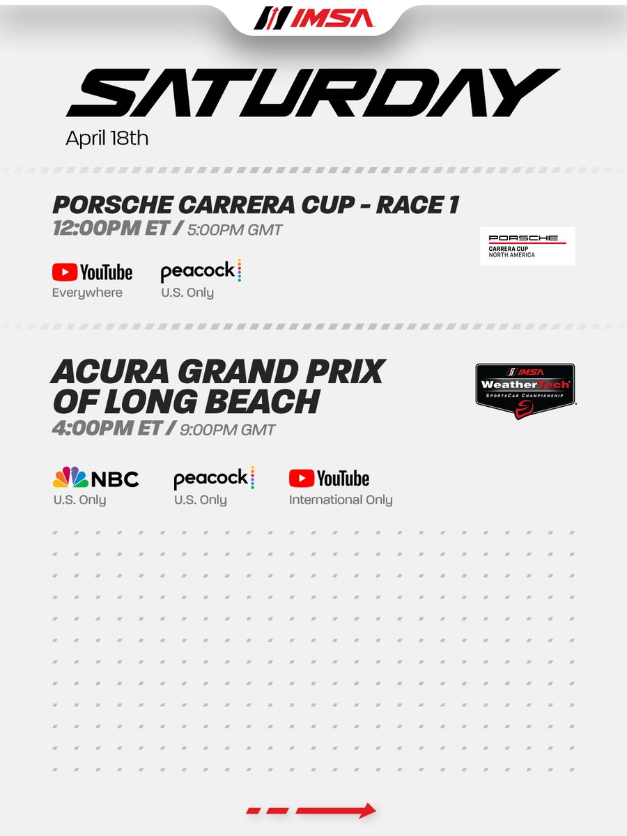 IMSA's tweet photo. 📺: How and where to watch the 2026 Acura Grand Prix of Long Beach: https://t.co/m7GHvuXf8V