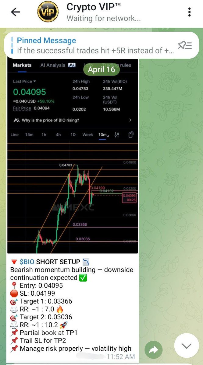 CryptoAnand8's tweet image. $BIO #BIO

1:6 RR secured ✅💵
One mission.
One strategy.
One plan.
Just execute. Keep it simple.
That’s trading. 🎯

#trading #crypto #xau #xag #rave #oil