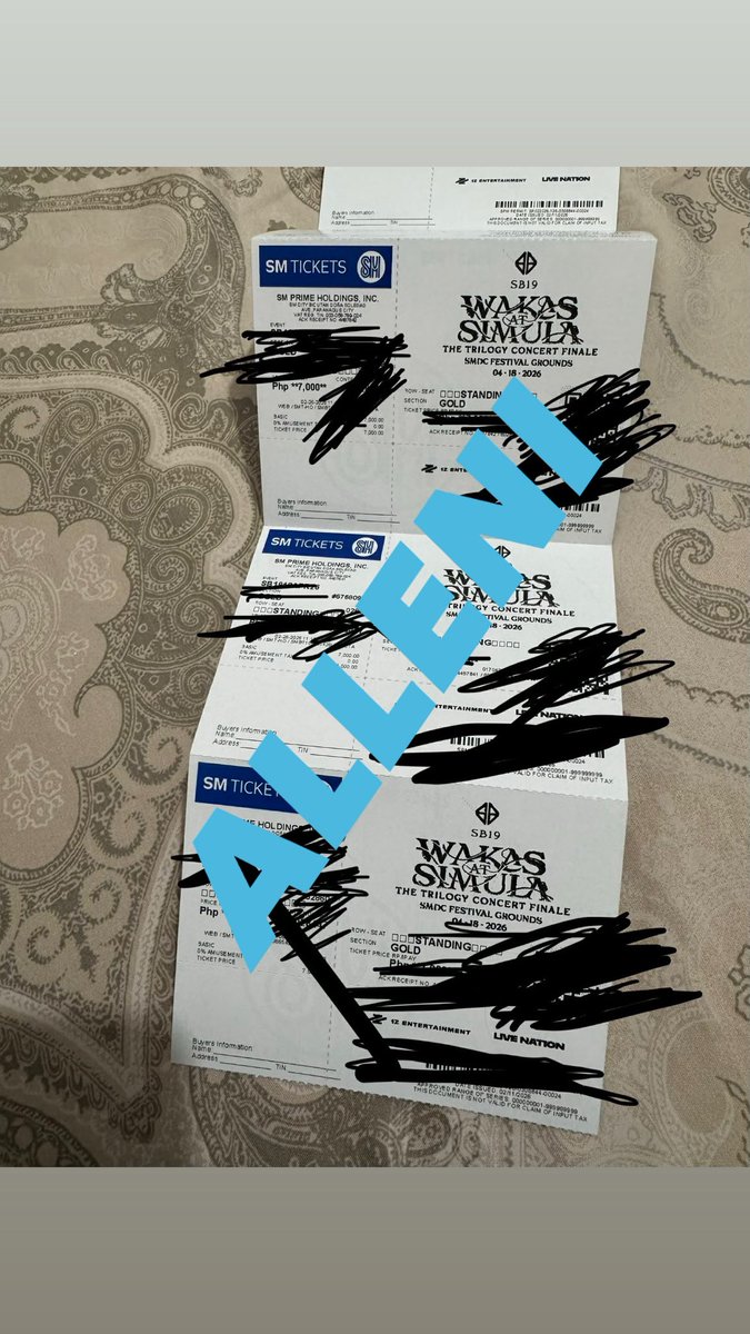 Argielured's tweet photo. Helping a friend! 

One (1) SB19 Wakas at Simula 
Gold Standing Concert ticket for Sale. 

From 7k original price to 5k nalang.

RFS: Ticket upgrade

Message me po if interested. Can do meetup rin po sa venue ☺️

Thank you! https://t.co/HOXU3PMX2E