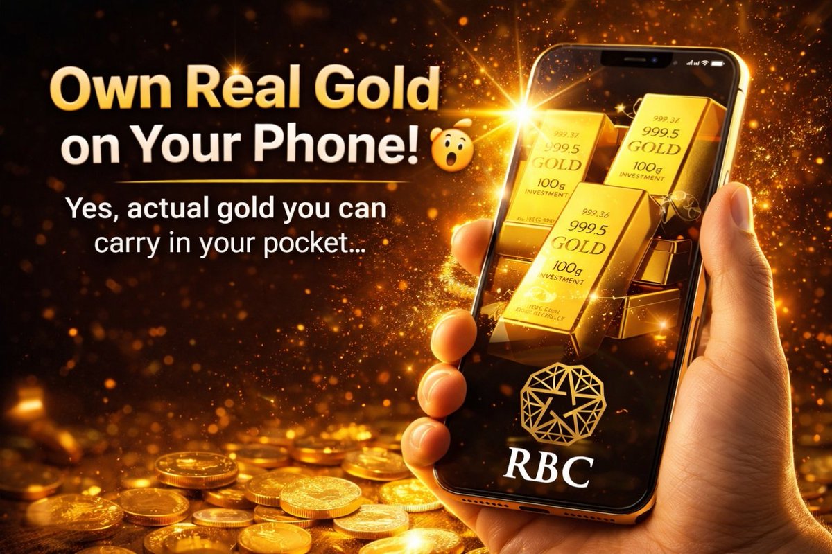 ___earlybird's tweet image. Do you know you can actually own real gold and carry it around on your phone? 🤯  

Not a metaphor. Not a gimmick.

Real, audited gold digitized and made portable. 

Let me spill the beans…🧵 #RWA #TokenizedGold  @RBCDigitalGold