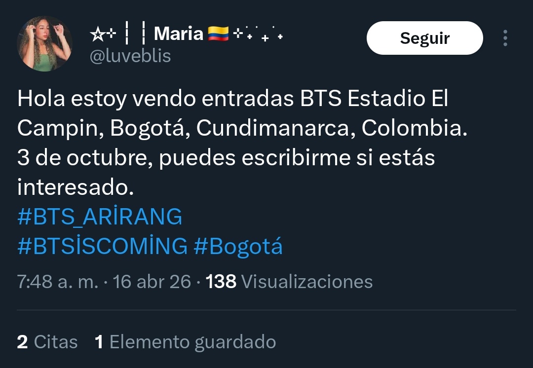 ARMYBogotaCol's tweet photo. Joda contigo @luveblis, esas boletas tuyas son infinitas???

Por si acaso. Tengan cuidado. Esas boletas no existen.

@EstafaBoletas https://t.co/oAAns7mwnn