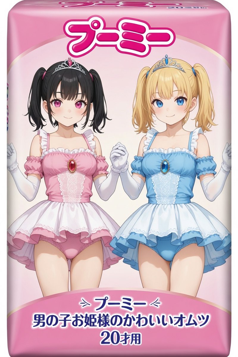 shinonomebreak's tweet image. #AIart #Grok3 

オムツパッケージ風イラスト
お姫様オムツ