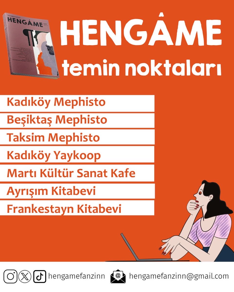 Hengamefanzinn's tweet photo. 📬Hengâme Sayı 9 Çıktı!

8 Mart’ta Clara Zetkin’in “İrade bende! Güç bende! Ben mücadeleyim ve zaferim! Gelecek bana ait!” sözlerini uyarlayarak pankartımıza taşımıştık. 

Mücadele dosya konulu sayımızın ardından, bu gücü ve iradeyi, mücadeleyi ve zaferi bağrında taşıyan “birey”i incelemeye, yeni dosya konumuz olarak belirlemeye karar verdik. Bugün tarihte bireyin rolünü, özneliğin anlamını tartışmanın önemli olduğunu düşündük.

Fanzinimize temin noktalarından, bio'da yer alan web sitesi linkimizden veya bize mesaj atarak ulaşabilirsiniz.
#hengame #fanzin #hengamefanzin