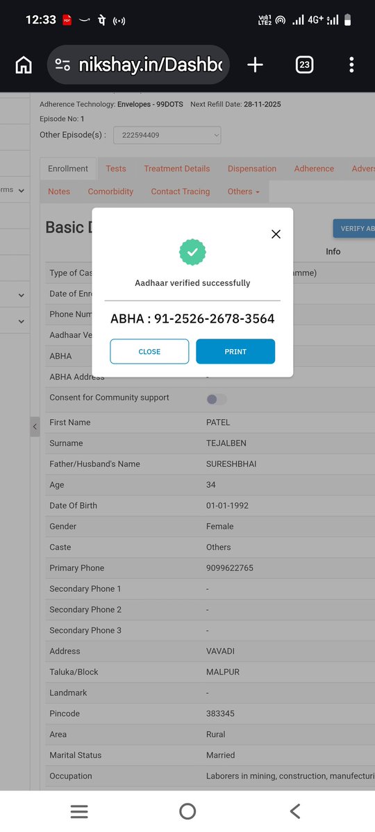 Resp sir today's OPD, amurtpan abhiyan visit also explain nd live demo for how to prepare diet for balsakti pakacets to mother at rasapur vill And ,construction site visit ,ot test nd chlorination activity, generated all tb pt abha card at vavdi vill AAM -Sompur Phc-SATARDA