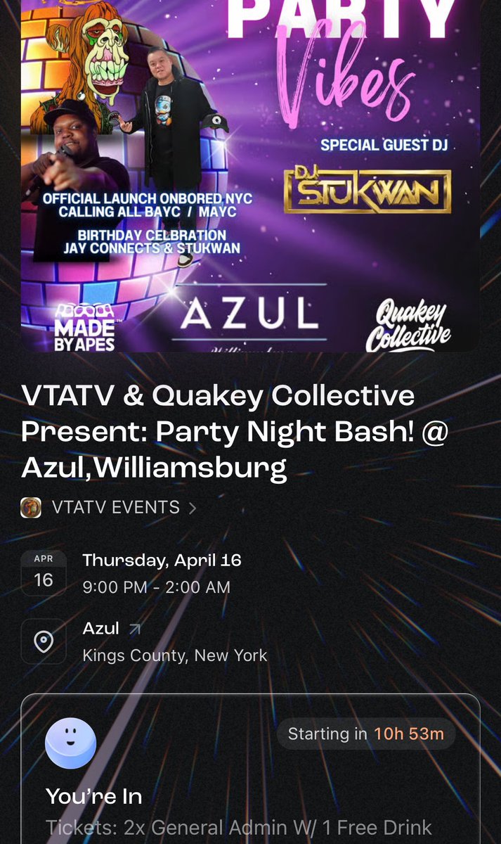 Web3_Kimberly's tweet image. Tonight catch me celebrating with the birthday boys @JayConnectsPod @stukwan @ApolloOfficia15 !!! At Azul in Williamsburg! 
Headed there after my training for TCG at the @Azuki Office 

#web3family #networking