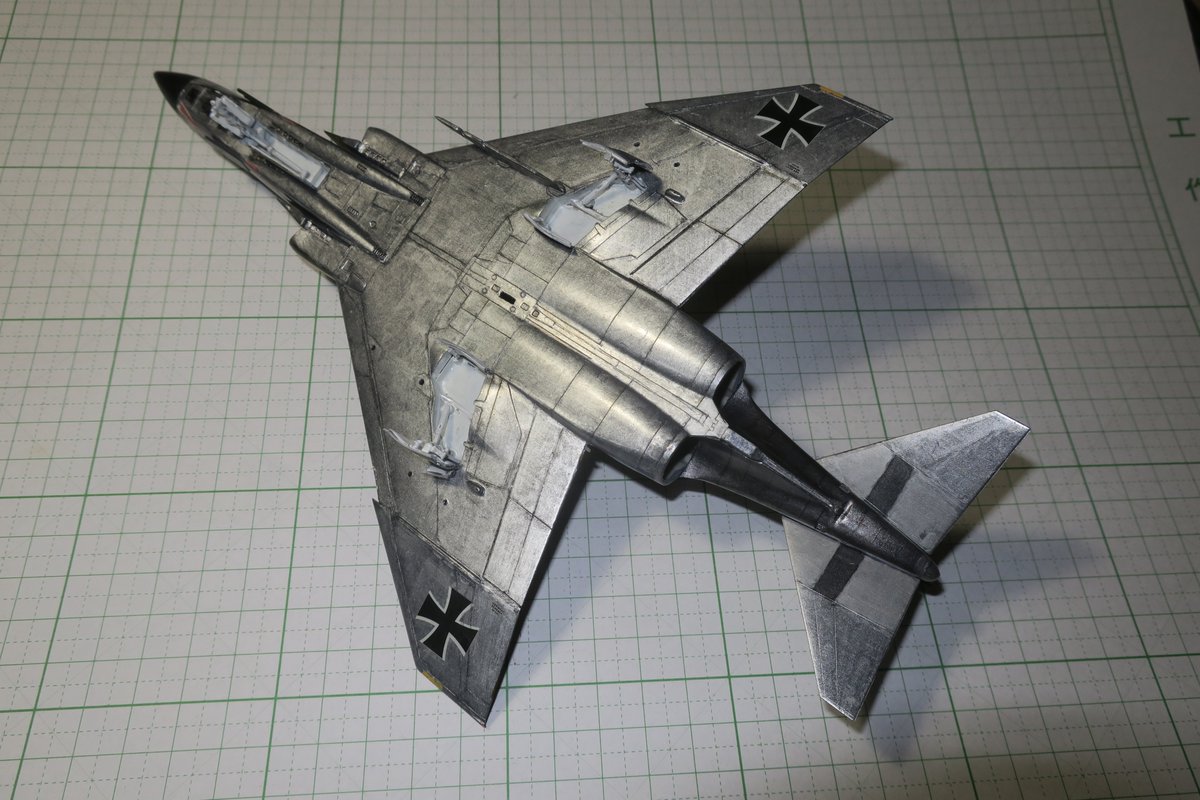 nyoshinori's tweet image. #fujimi 1/72 #RF-4E #Phantom II #immelmann （その28）スタビレーターと左主翼下側のパイロン、そして降着装置を取り付けました。#172scale #airmodel #plamodel #scale72 #scaleaircraftmodel #scaleaircraftmodelling #スケールモデル #プラモデル #模型 #素組み #飛行機模型 #牛歩モデリング
