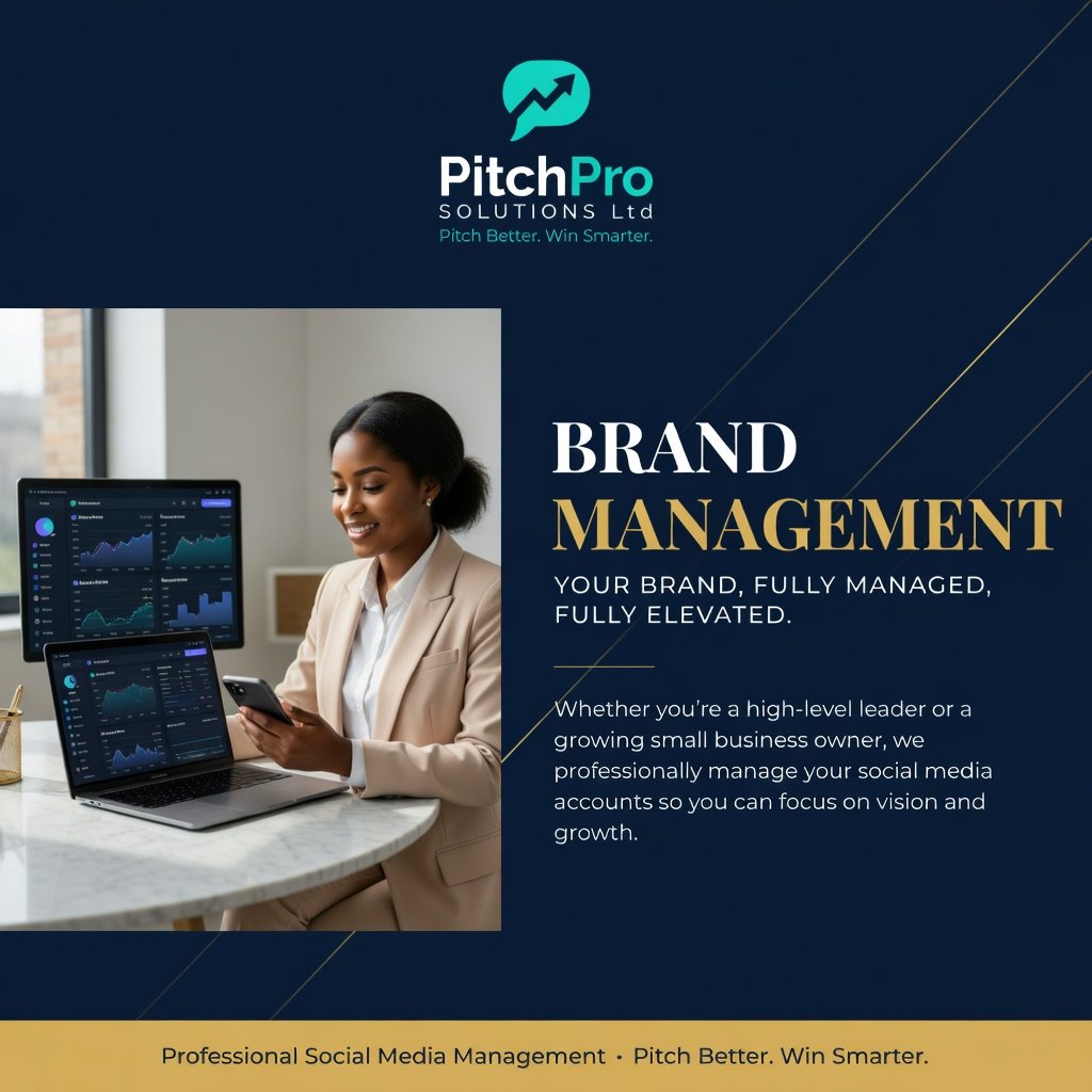 brain_kabir's tweet photo. High-level leaders don’t manage their own social media.
Growing small business owners don’t have to either.

You focus on vision and growth; we professionally manage the rest.

With PitchPro Solutions Ltd Brand Management, your social media accounts are handled with strategy. https://t.co/5UuLpFdNFv