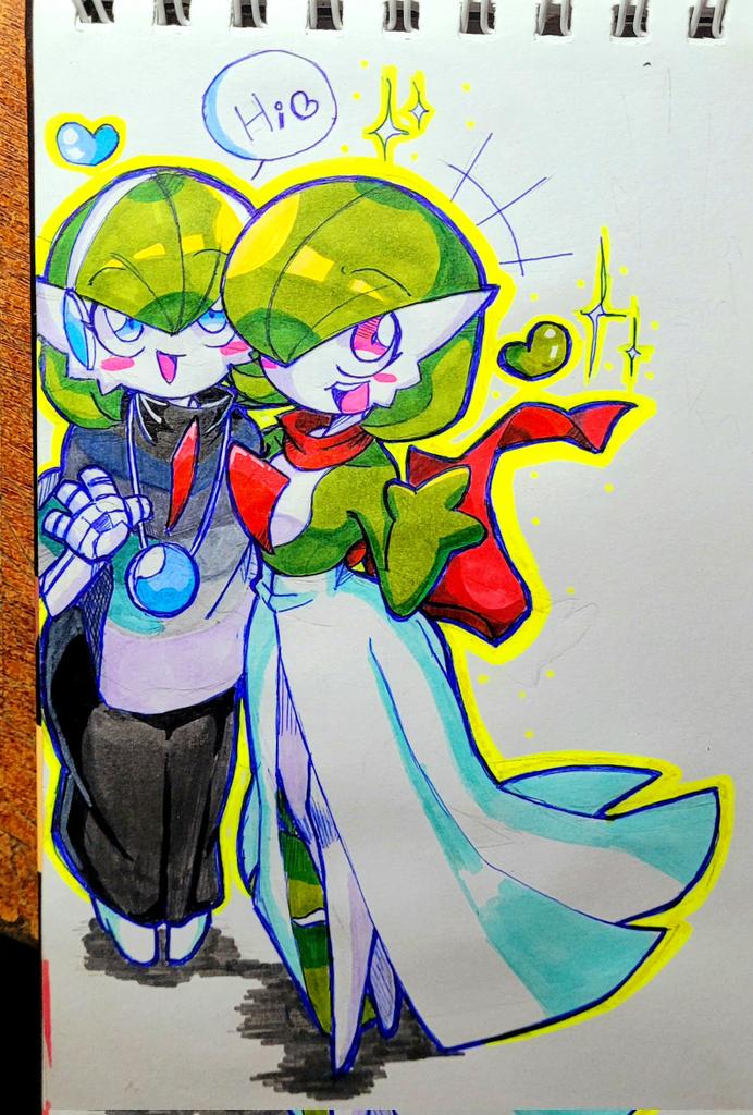 drawing of Midori and her great friend Kami Gardevoir from <a href="/kordcross/">kordcross at bluapp</a>