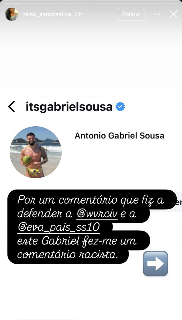 LauSemFiltro's tweet photo. CANCELEM ESTE RACISTA!!!! 
Ser desprezível.

#sstvi https://t.co/eAfMImGbiS