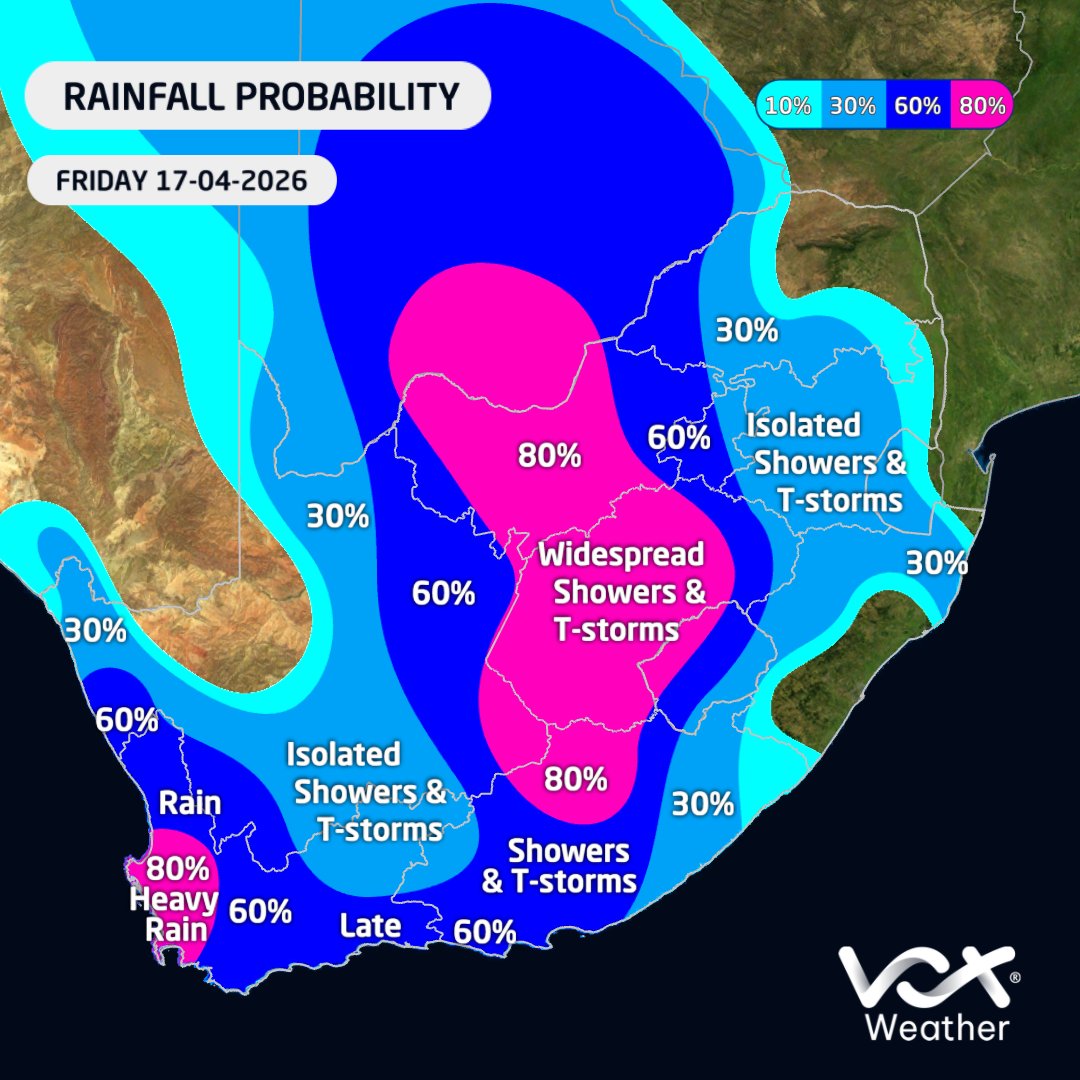 WEATHER & WARNINGS for FRIDAY – 17 April 2026 🌧️ A STRONG COLD FRONT ...