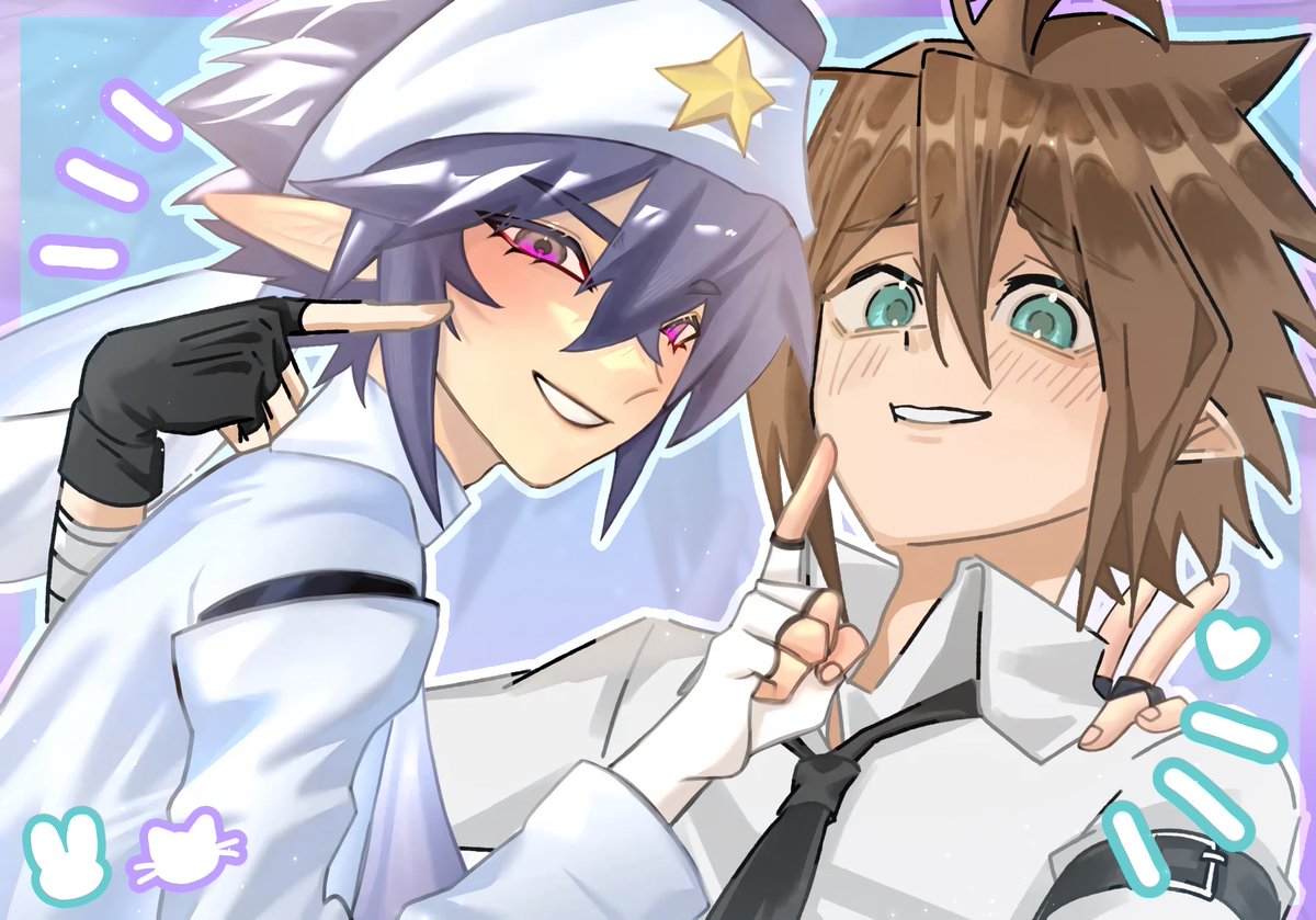 雷安 Collaboration with DAY on Rednote!

🍺 雷狮: Me
🥖 安迷修: DAY

I had tons of fun drawing this with you! I hope we can do another one in the future 
#雷安 #凹凸世界 #collab #aotuword