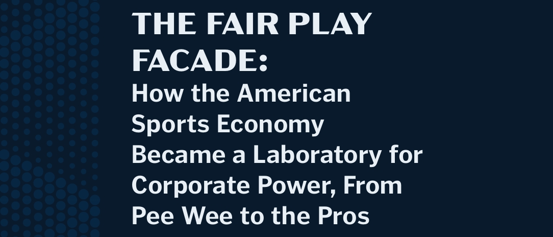 econliberties's tweet photo. NEW: Our latest report from @CapitolKVD explores how the sports economy — from youth to college and beyond — has been taken over by corporate power.

"[M]onopolization in sports is common and follows a pattern of extraction — and it begins with the youngest players and fans. Private equity firms are rapidly consolidating youth sports into vertically integrated empires, charging families thousands annually while eliminating accessible alternatives."