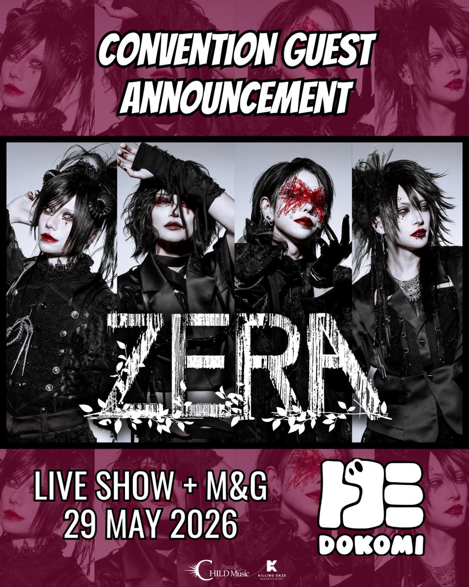 ◤◢◤海外イベント出演情報◢◤◢
ドイツ最大規模のアニメ・ジャパンコンベンションに
初のV系バンドとしてゼラの出演が決定！
『DoKomi』
dokomi.de/ja
━━━━━━━━━━━━
2026.5.29(火)ドイツ・デュッセルドルフ Messe Düsseldorf
[Meet＆Greet]詳細後日発表
[LIVE