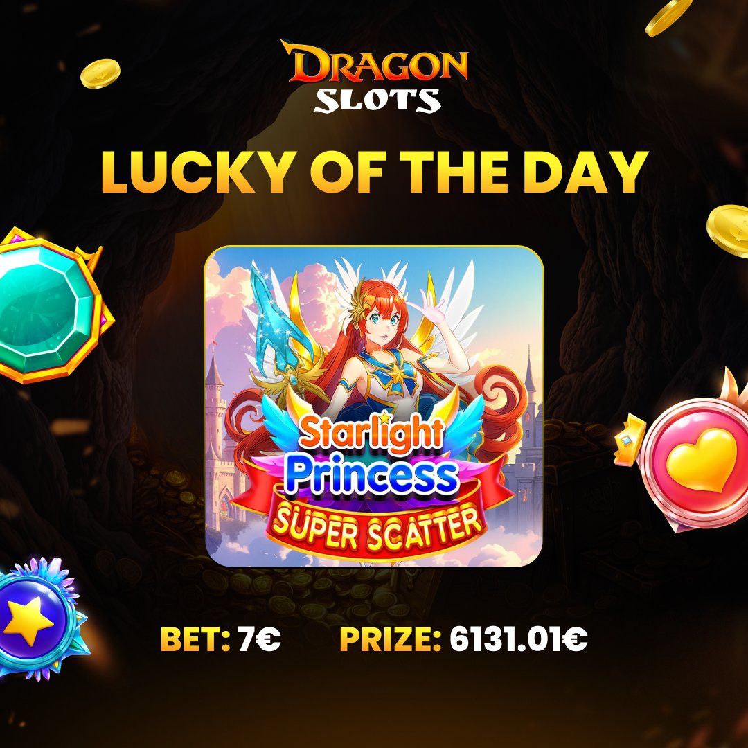 dragon_slots's tweet photo. MEET THE LUCKY PLAYER OF THE DAY! 🎉

Today, a player placed a €7 bet on Starlight Princess Super Scatter and hit an incredible mega win of €6,131.01! 💰

Have you tried Starlight Princess yet?

https://t.co/gHhZKwxweI https://t.co/Thqseq49Oa