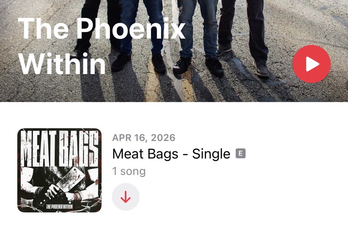 thephoenixwithi's tweet photo. New song out now! 🤘😤🎶
Meat Bags by The Phoenix Within

https://t.co/E6jqcGcZaP https://t.co/haFiaClMNU